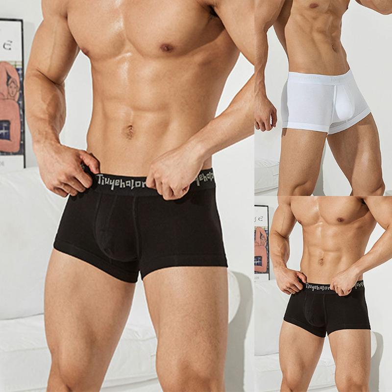 

Underpants Mens Sexy Boxer Brief Underwear Shorts U Convex Pouch Panties Breathable Soft Sleep Bottoms Trunks LingerieUnderpants, White
