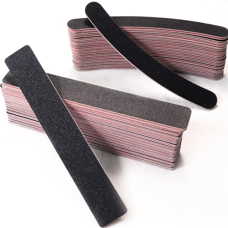 

Professional Double-Side Nail File Black Sandpaper Nail Files Stripes Polishing Manicure Tools