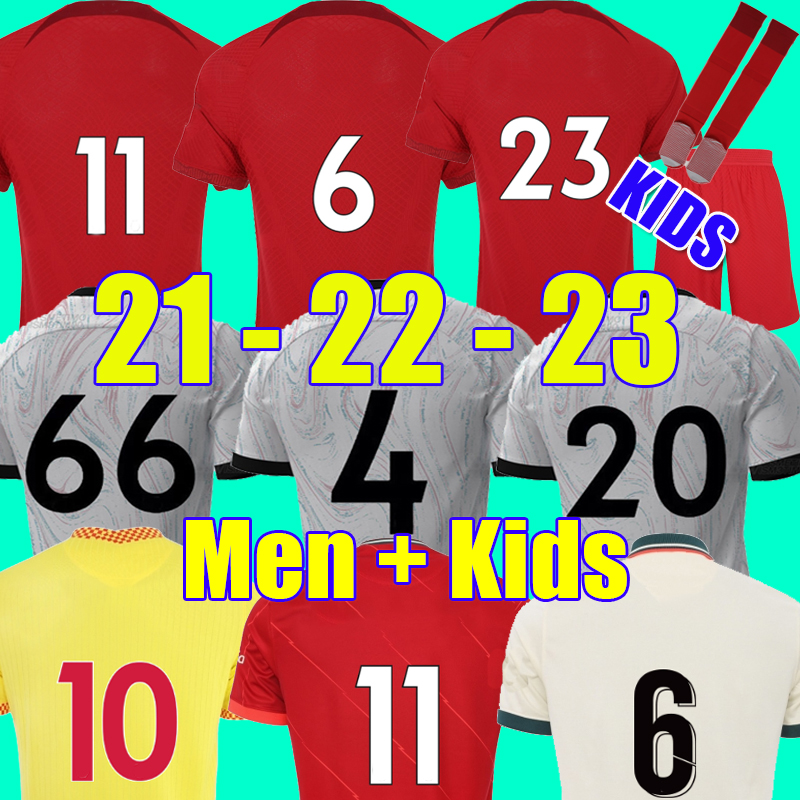 

21 22 23 season home away 3rd RED YELLOW soccer jerseys 2022 2021 2023 football shirts men kids kits uniforms sets with sock, Men home patch