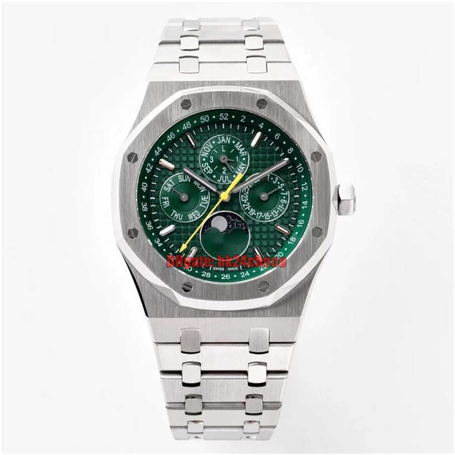 

Bell Factory Watches 26606ST.OO.1220ST.01 Perpetual Calendar 41mm Cal.5134 Automatic Mens Watch Green Dial Stainless Steel Bracelet Gents Wristwatches, 17