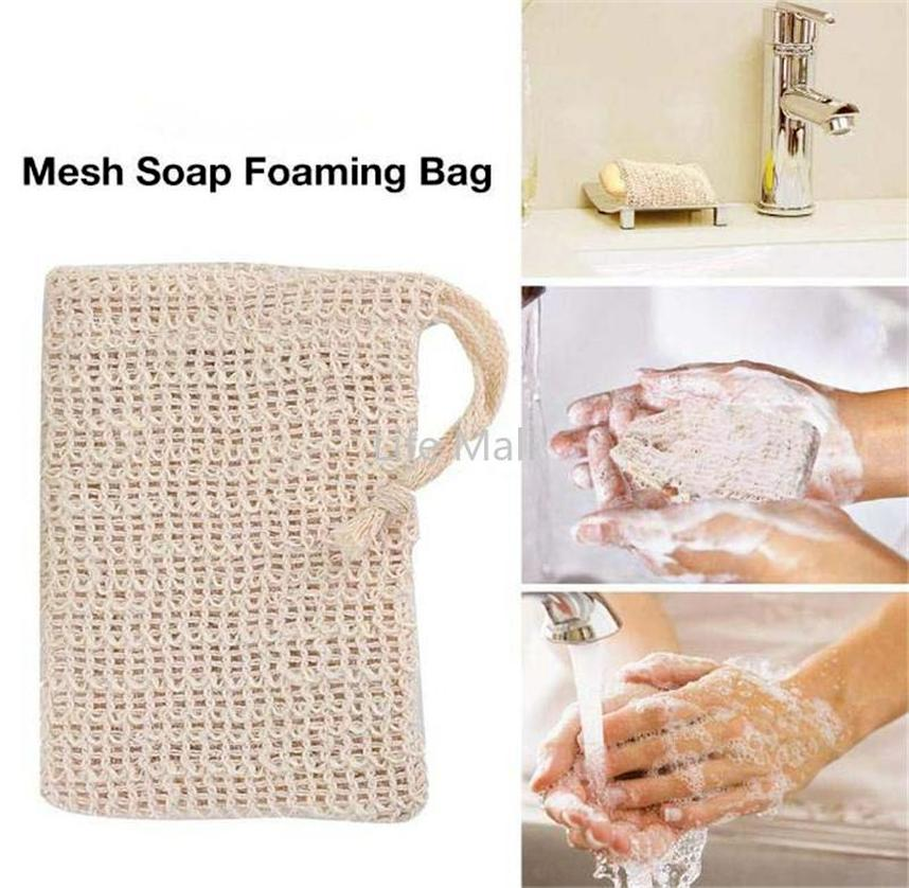 

Natural Exfoliating Mesh Soap Saver Sisal Soap Saver Bag Pouch Holder For Shower Bath Foaming And Drying soap Clean Tools sxa28