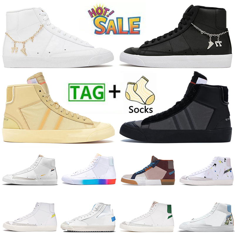 

2022 With Socks Sports X Blazer Mid 77 Jumbo Shoes Sneakers White Off University Blue Pink Oxford Black White Pendants Team Red Men Women Vintage Casual Trainers, A#31 white pink 36-40