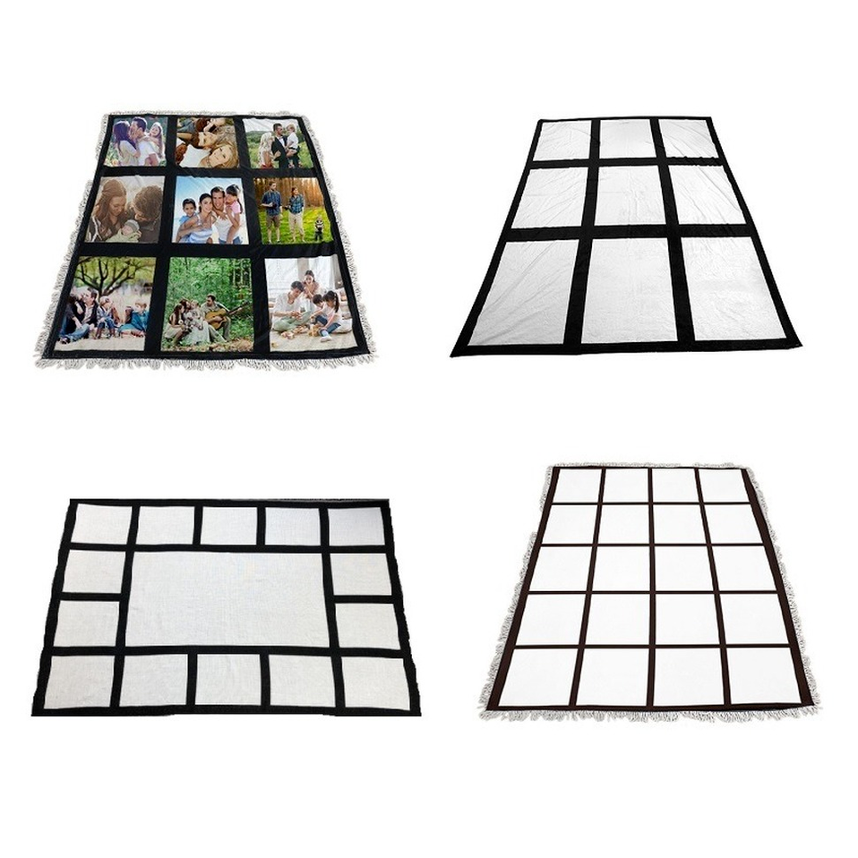 

Blank Sublimation Blanket Sublimated 9 and 15 Square Grid Checkered Panels Flannel Blankets Heat Thermal Transfer Warm Cover sxjun1