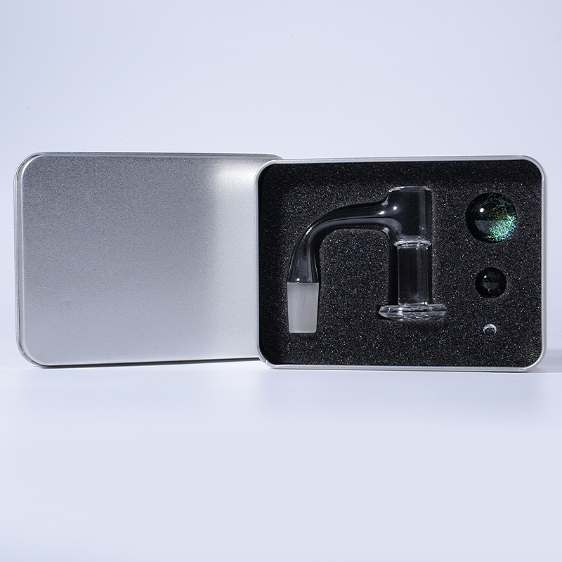 

Beveled Edge Seamless Fully Weld Quartz Bangers Smoking Accessories 10 14mm Male Joint 45 90 Degree Blender Spin Banger Nail Tobacco Tools FWQB06 With Ruby Pearls Box