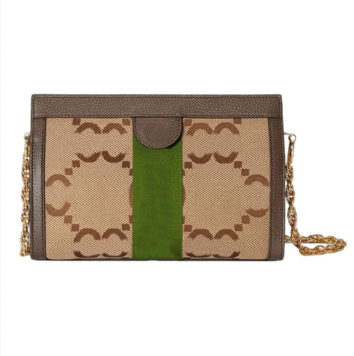 

TZ Ladies Camel and Ebony Canvas Ophidia Series Two Letter Small Shoulder Bag women's Fashion Color Red and Green Webbing Chain Messenger Bags 503877#, Customize