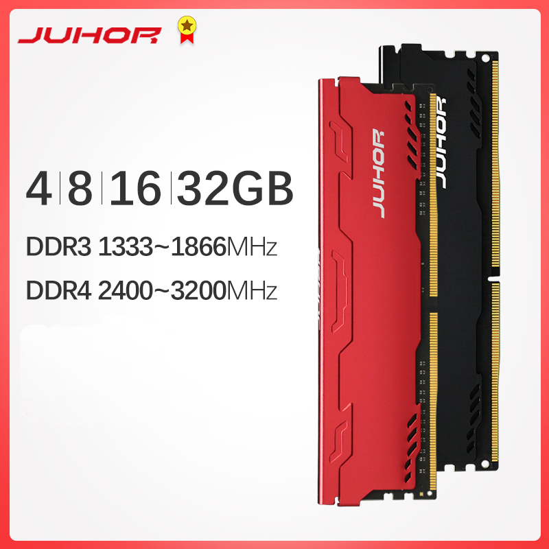JUHOR OFFICAL MEMORIA RAM DDR4 16GB 4GB 8GB 32GB Desktop Memory Udimm 2133 2400 2666 3000 3200 3600 DDR3 4GB 8GB 1600 NY DIMM RAMS