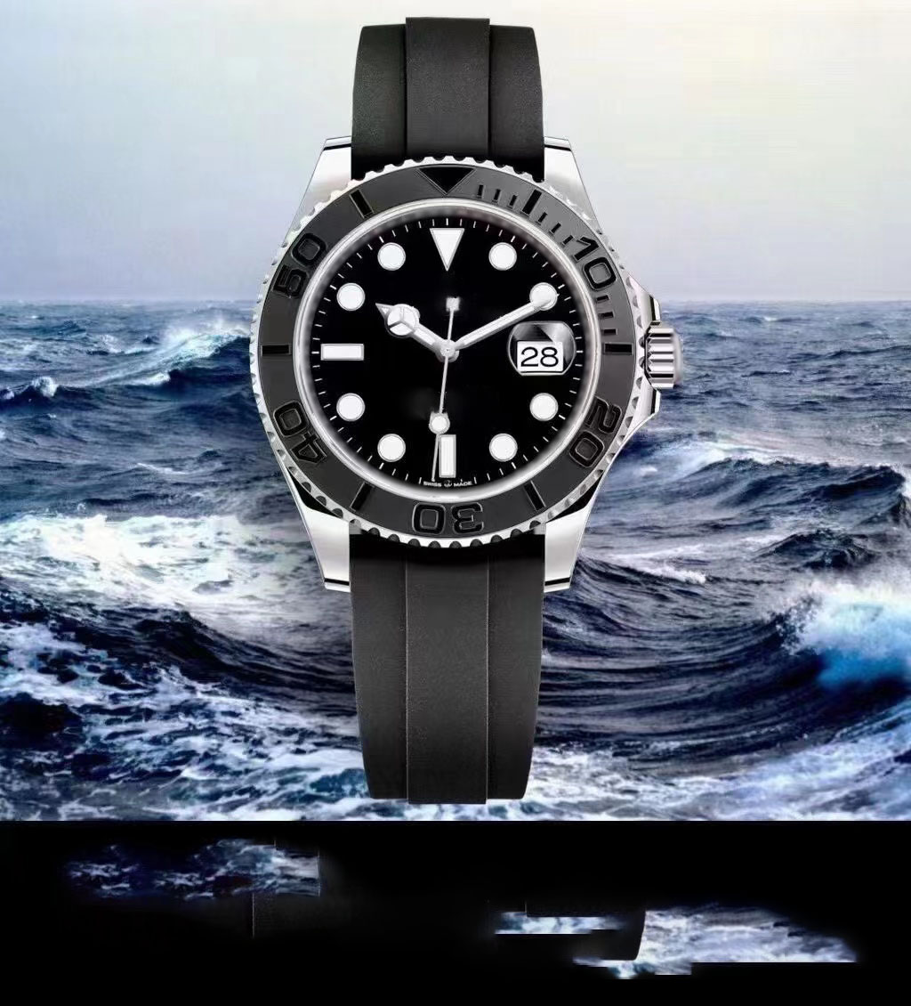 

Men sports tape automatic mechanical watch 40mm luminous waterproof gold case digital ring mouth 2813 Movement submarine luxurious wristwatches mens watches, Packing box