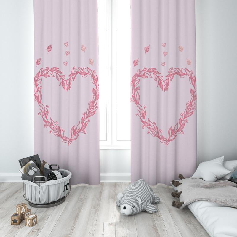 

Curtain & Drapes Leafy Heart Wreath, Unique Birthday Gift, Po Space For Nursery Rooms Easy-to-Use Hooks, Custom Curtains, Suitable, 65x135 cm ( 1 pcs)