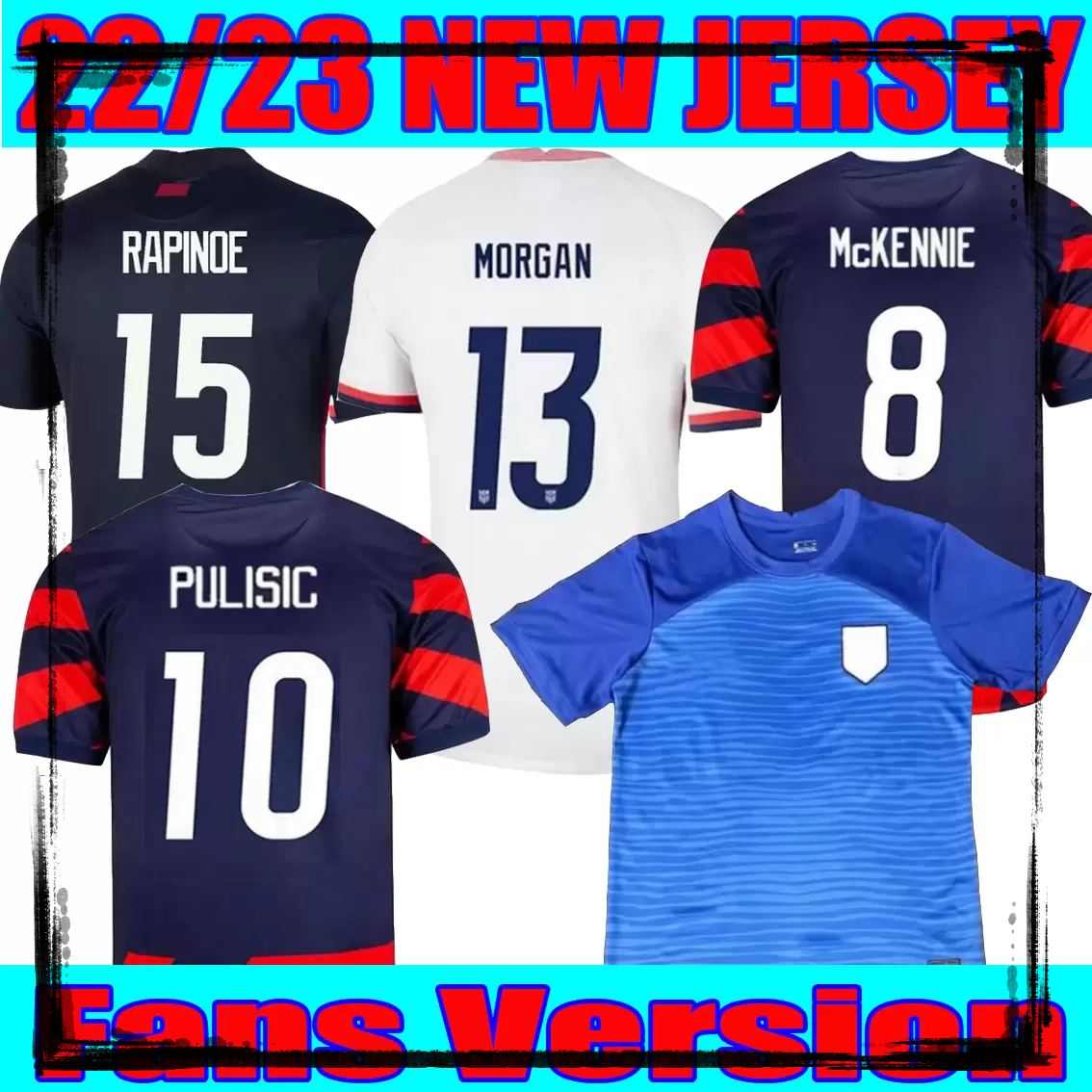 

United Home away States soccer Jersey 21 22 23 Zardes RAPINOE MORGAN ERTZ LLOYD PULISIC HEATH men shirt kids Football kit, Adult home3