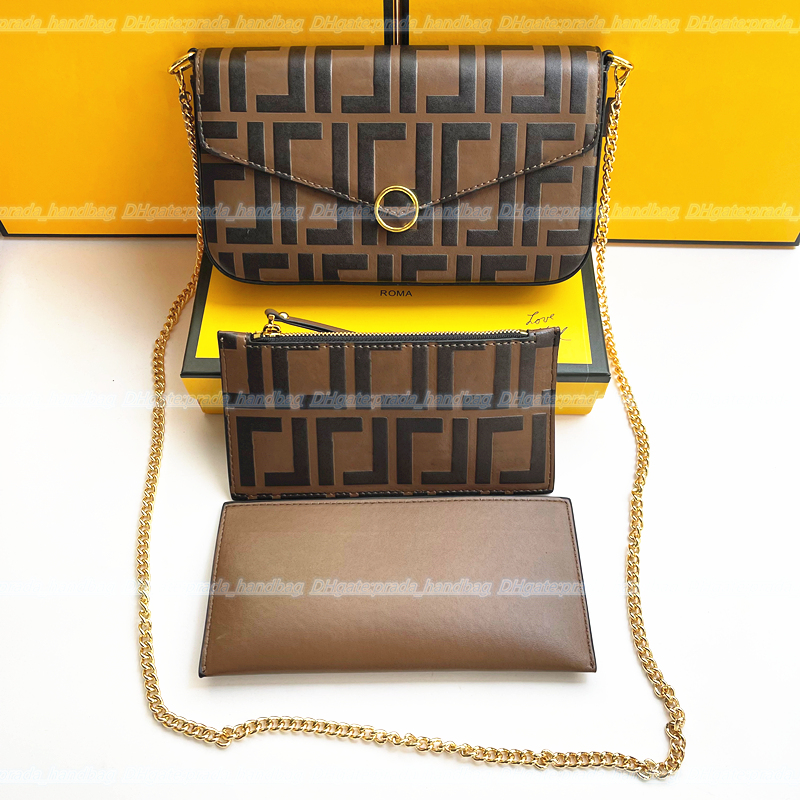 

5A quality leather Women's 3pcs men Wallets crossbody Bags tote lady Designer Luxury Genuine womens embossing fashion wallet Cases card pockets handbag Shoulder Bag, Brown embossing