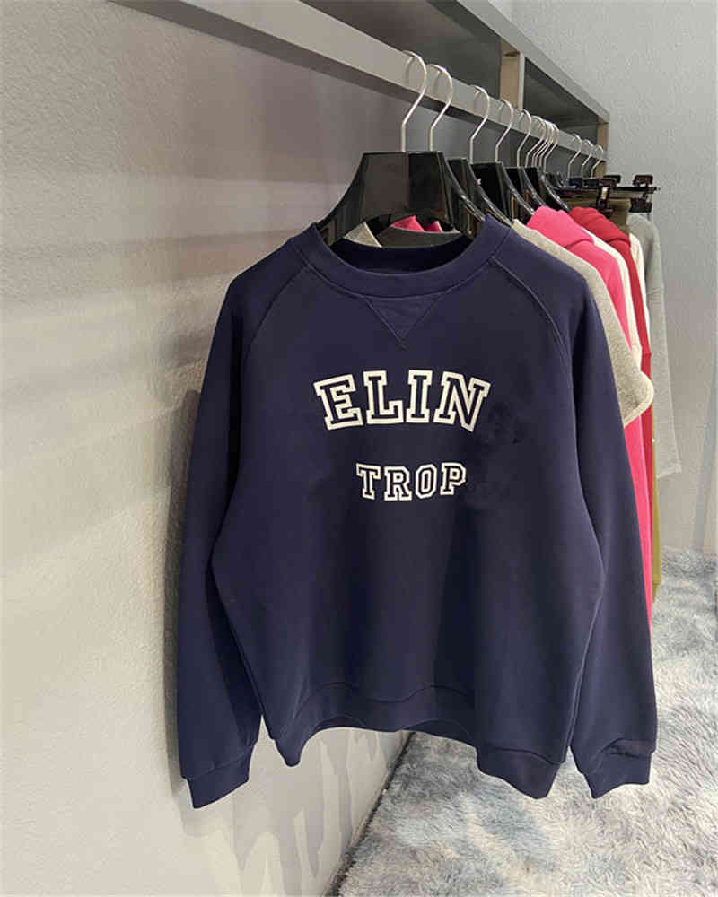

Hip Hop Designer Balciga Sweatshirt c High Version Autumn and Winter New Sweater Embroidered with St Printing in Front of Men's and Women's Korean Round Neck Terry, Navy