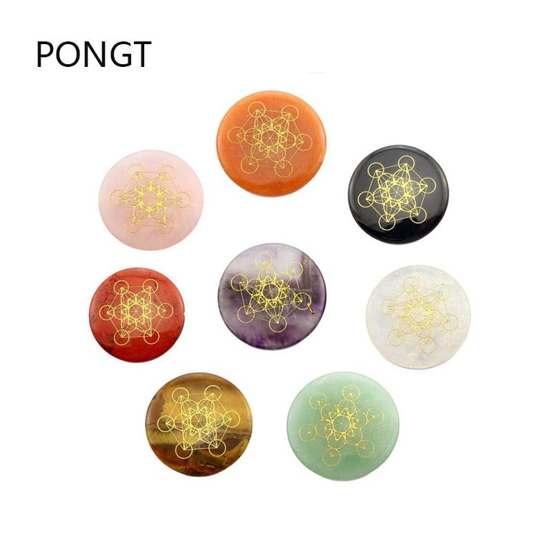 

Pendant Necklaces Natural Crystal Carved Stone Flower Of Life Pendulum Reiki Chakra Metatrone's Cube Healing Spiritual Jewelry