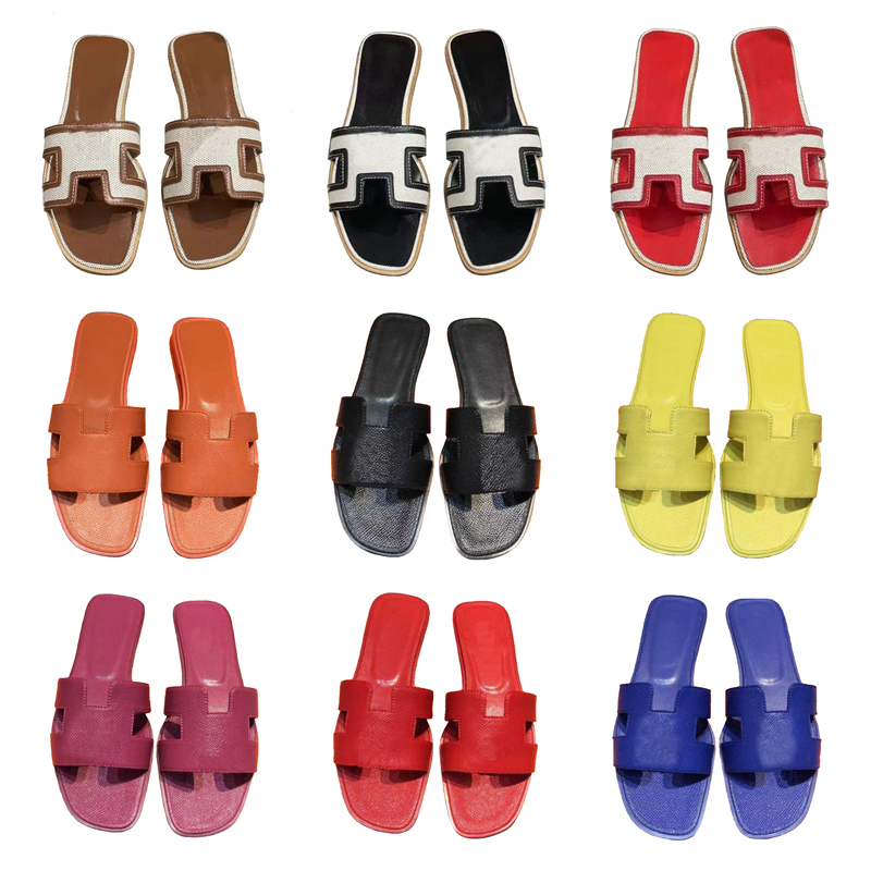 

H Summer Sandals Mens Womens Beach Slide Slippers Crocodile Skin Leather Flip Flops Sexy Heels Ladies Sandali Designs Men Women