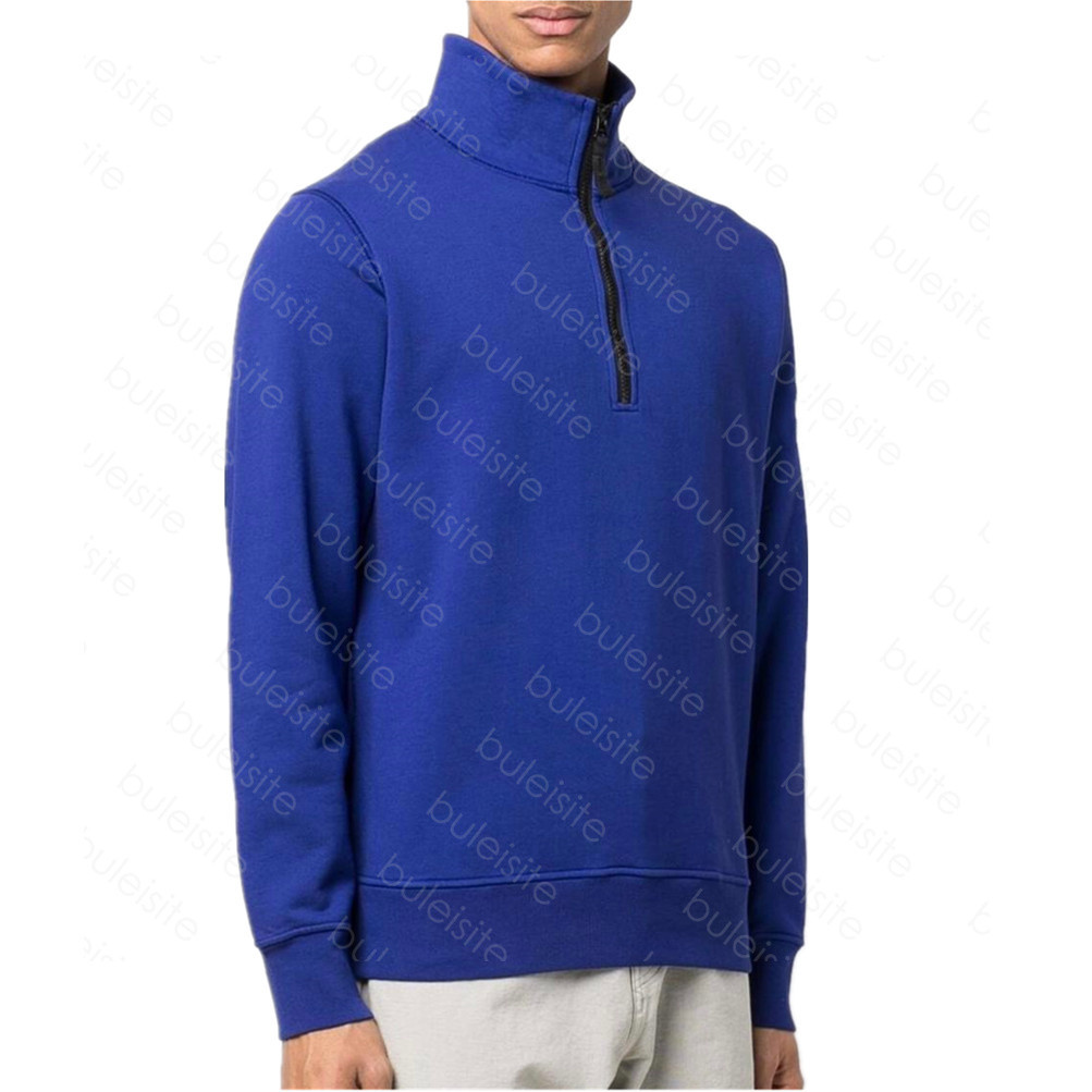 

Mens Hoodies sweatshirts zipper jacket half zip stand collar sweatshirt green blue couple tops unisex designer high street Tech Wear badge decoration Hoodie, 1605-black