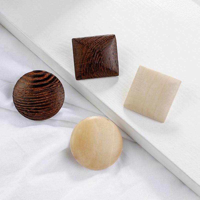 

Dangle & Chandelier AENSOA Unique Natural Wooden Earrings For Women 2022 Trendy Vintage Geometric Statement Fashion Pendant Jewelry