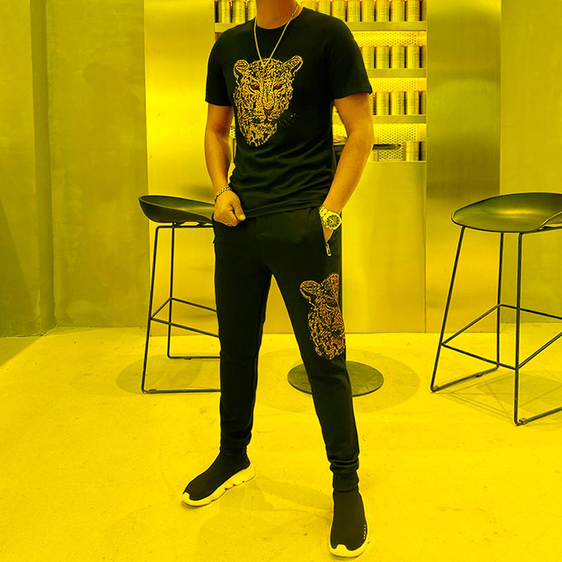 

Men's Tracksuits Men's High Elasticity Selling Drilling Two-piece Sports SuitMen's Men'sMen's, As shown