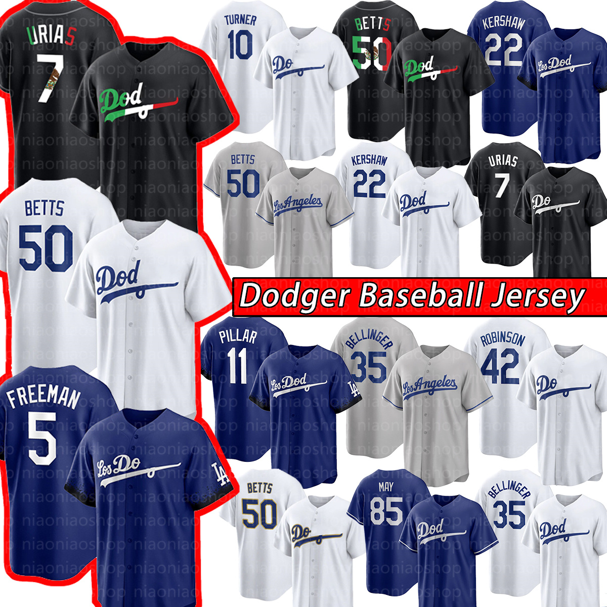 

50 Mookie Betts Freddie Freeman Baseball Jersey Cody Bellinger Jackie Robinson La mexican Dodgers Jerseys Justin Turner Clayton Kershaw Albert Pujols Men Women, Women jersey
