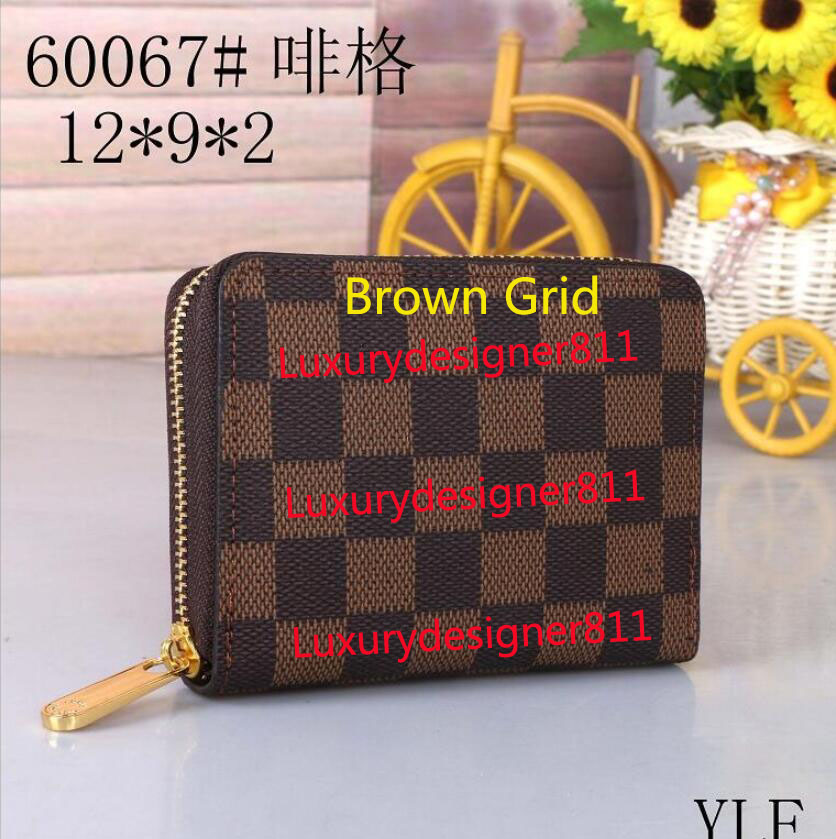 

2022 Luxury Designer Mens Womens Leather Clutch Wallet Card Holders Bags Ladies Print Flower Grid Pattern Mens wallets 12x9x2CM Hasp Credit Handbag, Black grid