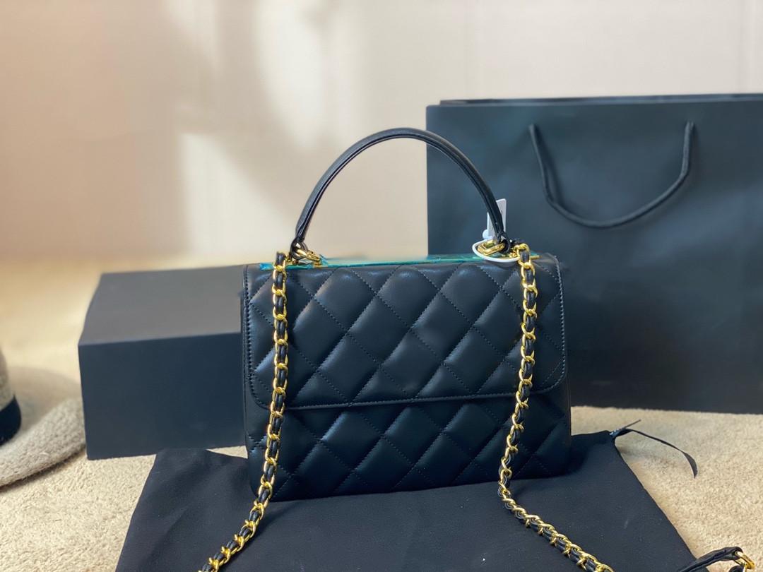 

New female luxury shoulder Crossbody designer bags fashionable lady small sweet cc bag handbag purse high quality classic leather handbag is 25 cm, 25cm