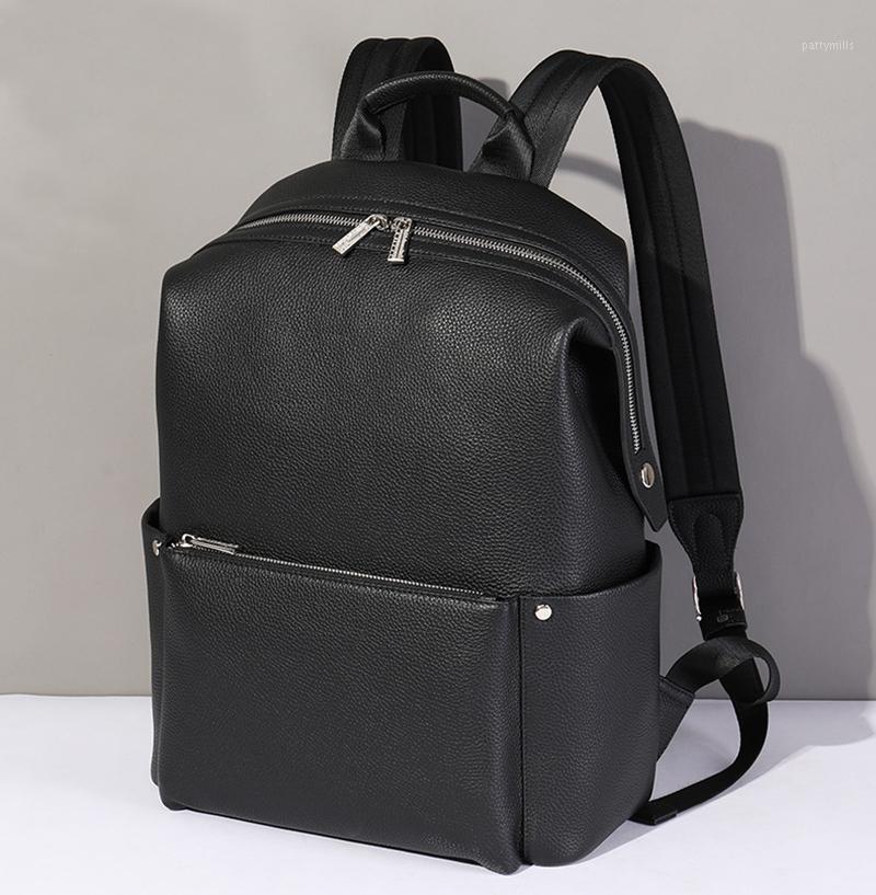 

Backpack Luufan Fashion Men's Travel Bag Casual Leather Book Male School, Black