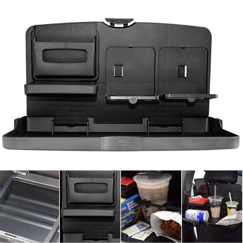 

Car Organizer VODOOL Seat Back Food Tray Folding Auto Dining Table Drink Holder Water Cup Phone Mount Multifunction Pallet Shelf