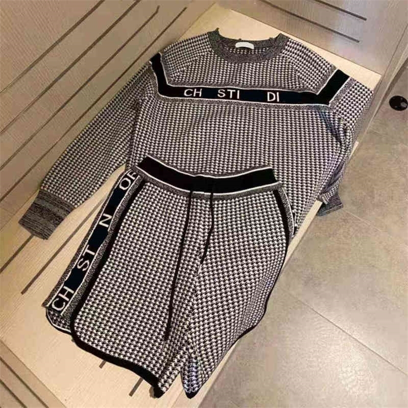 

2022 High Quality new special offer High version summer check chest side letter simple leisure comfortable women's Pants Set, Black