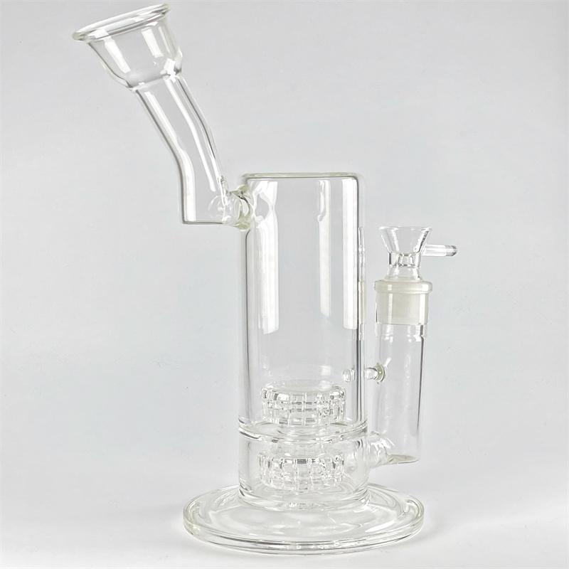 Le plus récent narguilé en verre borosilicaté Mobius Matrix clair et lisse 2 tubes de 12 pouces de hauteur (GB-186) Bangs à système de filtre à d