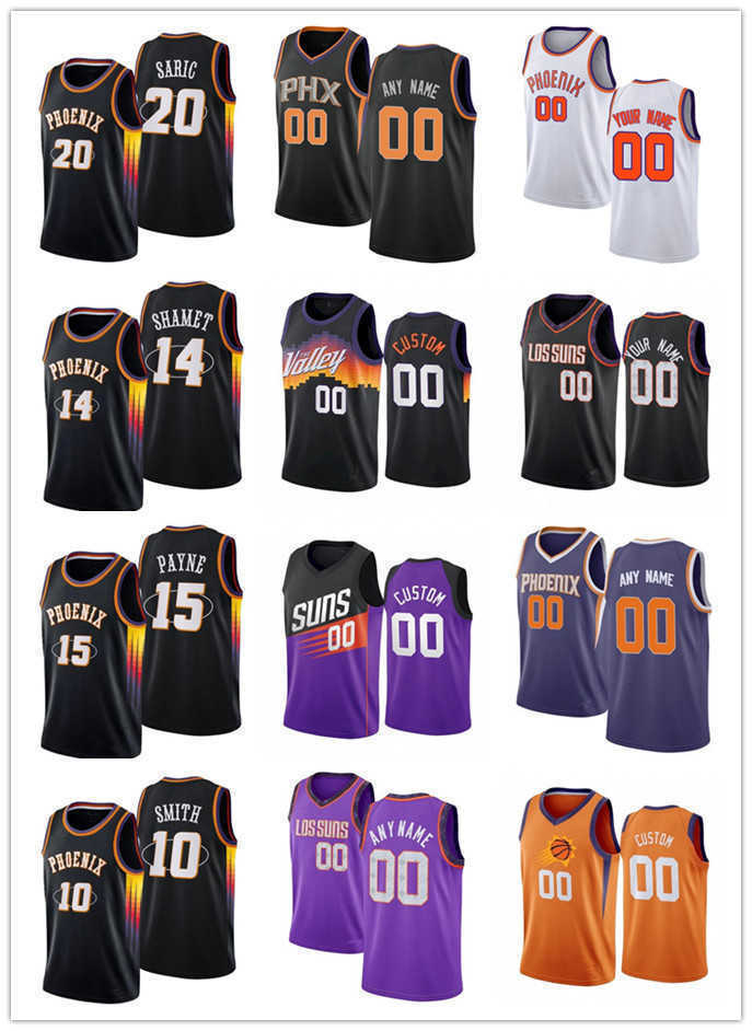 

75th Custom Jersey Men Women Youth 15 Cameron Payne 20 Dario Saric 14 Landry Shamet 10 Jalen Smith Phoenix''Suns''Jersey, Color