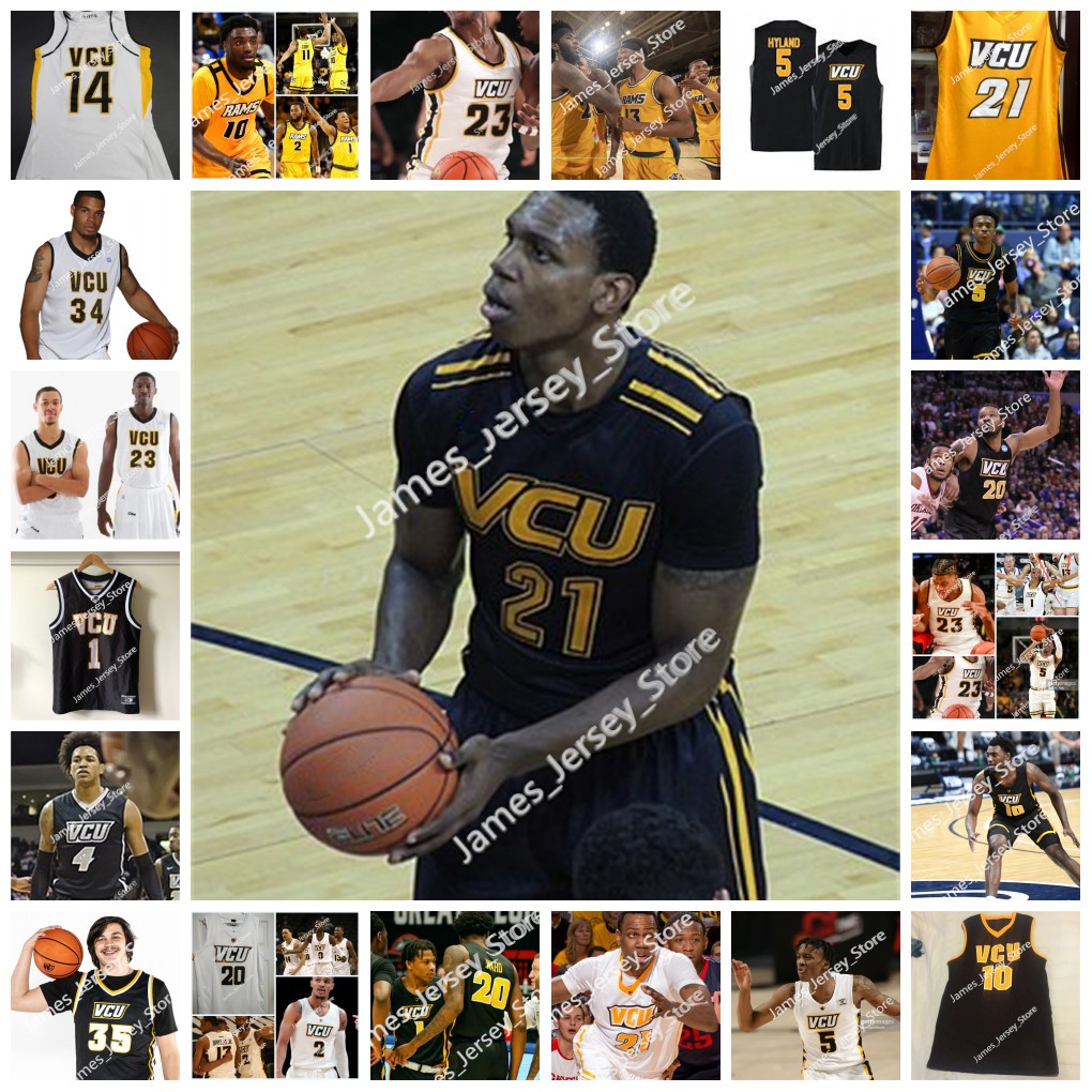 Maillot de basket-ball universitaire cousu NCAA VCU 15 Sofya Pasashigoreva 20 Sofya Nelson 22 Sydnei Archie 20 Bradford Burgess 21 Treveon Graham