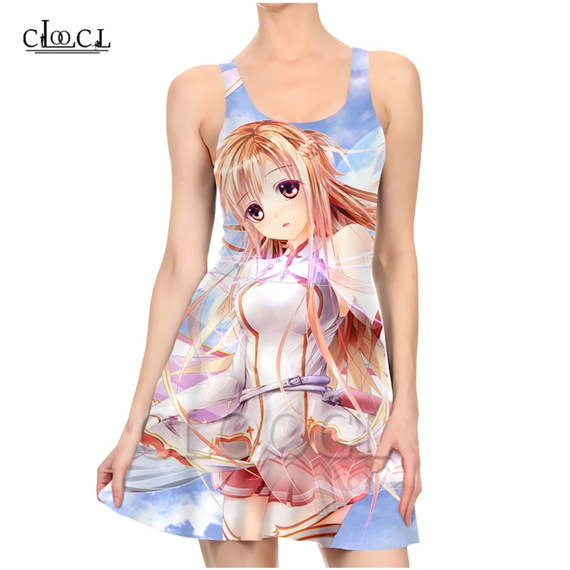 

Japanese Anime Sword Art Online 3D Print Summer Dresses Casual for Women Dress Sleeveless Party Sexy Dress 220617, Dress women 1