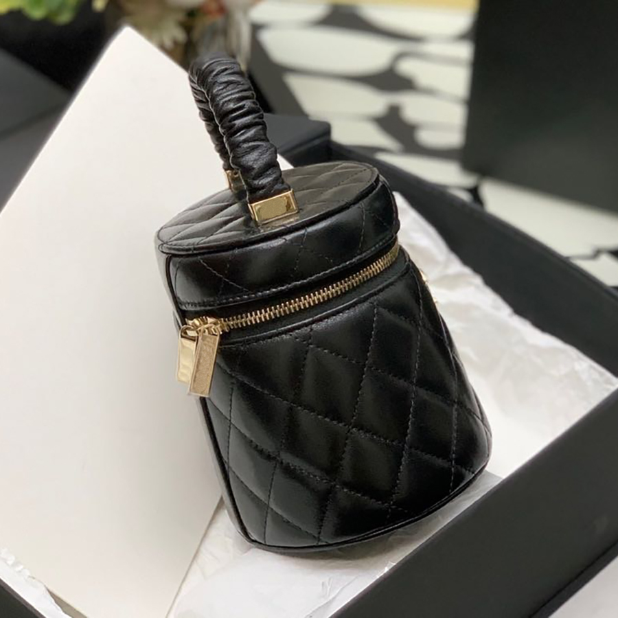 

Original Quality Sheepskin Diamond Lattice Mini Bucket Bag Designer Women Handbags Luxuries Designers Barrel Shaped Handbag With Box C060