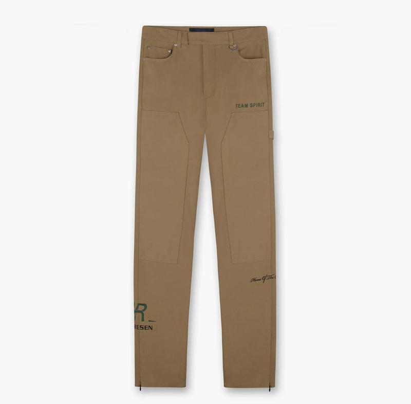 

2022 Europe UK Lodon Embroidery Wing Logo Zipper Overall Cargo Pants High street Men Women Casual Trousers, Earth yellow