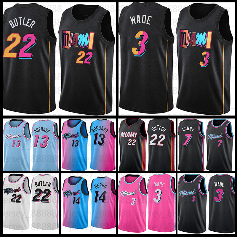 

Miamis Kyle Lowry Heats Basketball Jersey Tyler Herro Dwyane Wade Jimmy Butler Bam Adebayo Men 2022 New Black, Jersey(rehuo)