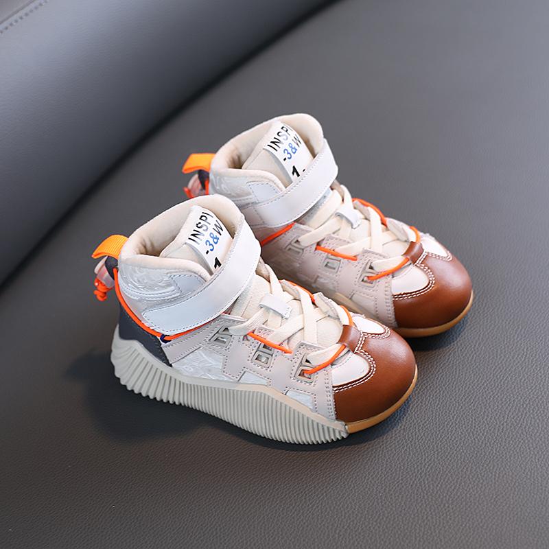 

Athletic & Outdoor Winter Fashion Girls Sport Shoes High Sneakers Breathable Anti Slip Boys School Soft Soled Running 4-16 Years OldAthletic, Orange