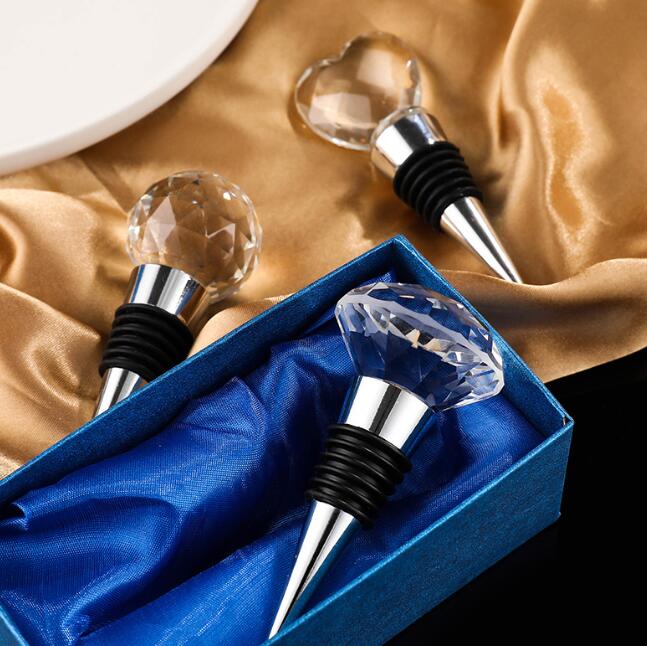 UPS red wine cork diamond heart-shaped cork crystal party favor ball wedding promotion gift Creative Gifts Heart Alloy Bottle Stopper-image-757128559