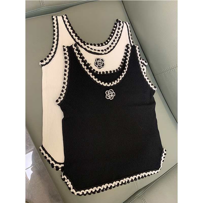 

409 2022 Milan Style Autumn Brand Same Style Sweater Striped Short Sleeve Print Crew Neck Fashion Women Clothes pingyi, Black