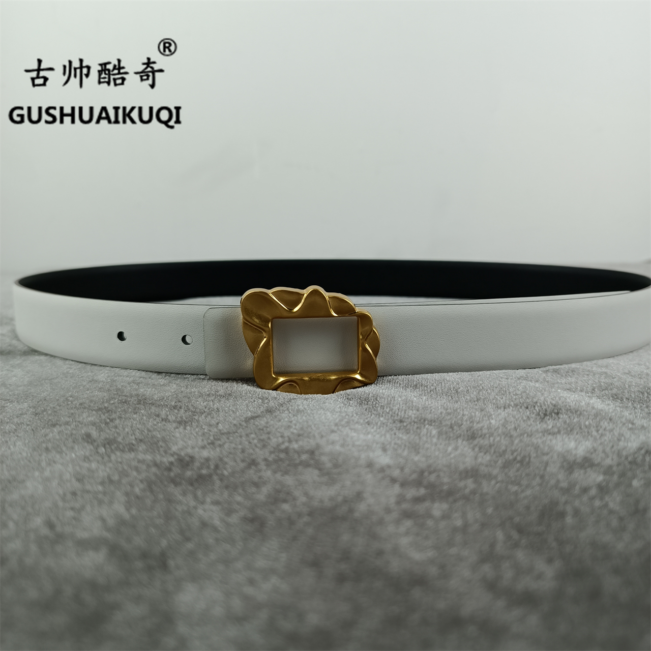 

Men's and new designer belt double-sided jeans with light fashion simple skirt ins style women's leather belt 2.5cm wide version2.5cm12, Black