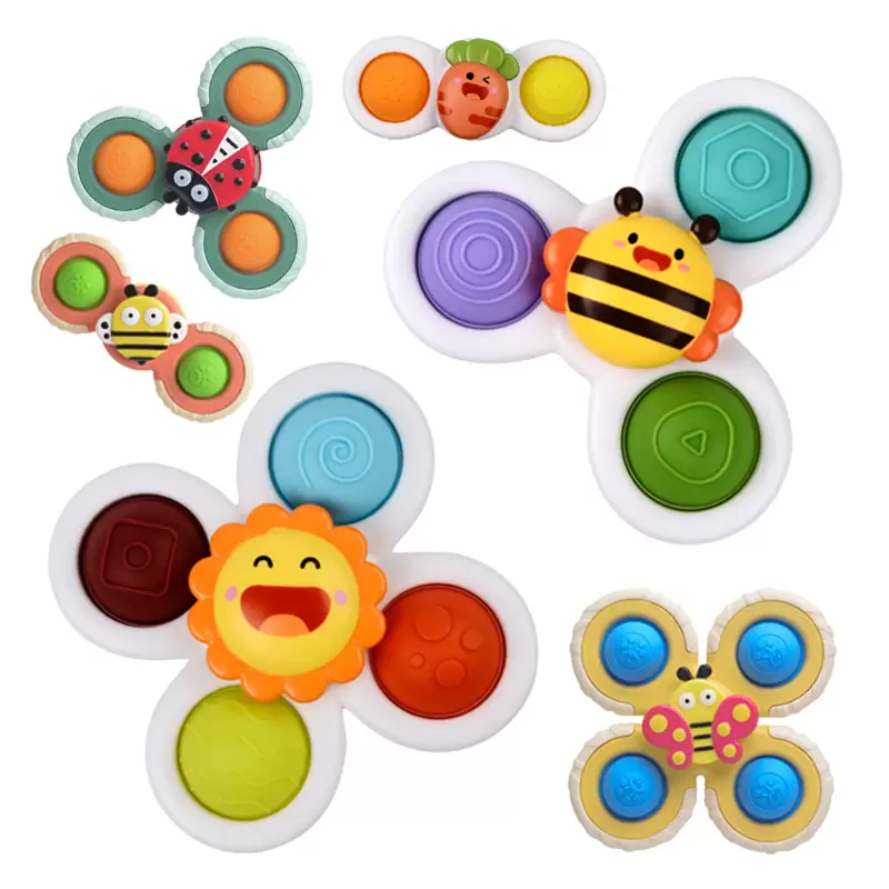 

UPS Baby Montessori Animal Sucker Spinner Touch Sensory Toys Grasping Gyro Set Bathing Water Game Kid Relief Stress Fidget Toy Gift