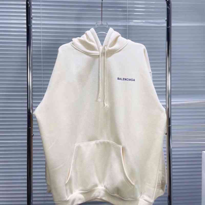 

Hoodies Balencaigas's's designer men's sweater Correct version of Paris B family back letter printed lovers' style Plush thickened Hoodie D0WN, Apricot