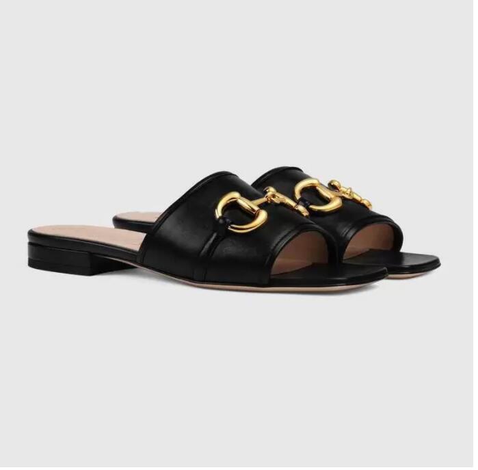 Top Luxury Deva Women's Leather Slides Sandal Gold-toned Outdoor Lady Beach Sandals Casual Slippers Ladies Comfort Walking Shoes