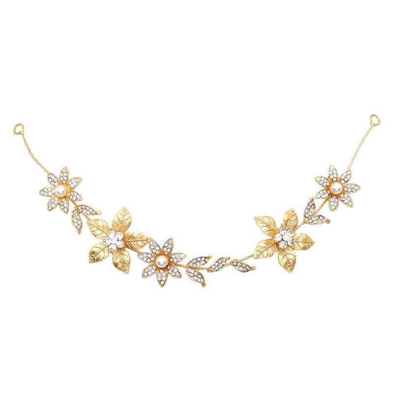 

Bandanas Bridal Flowers Headband Pearl Rhinestone Wedding Hair Accessories