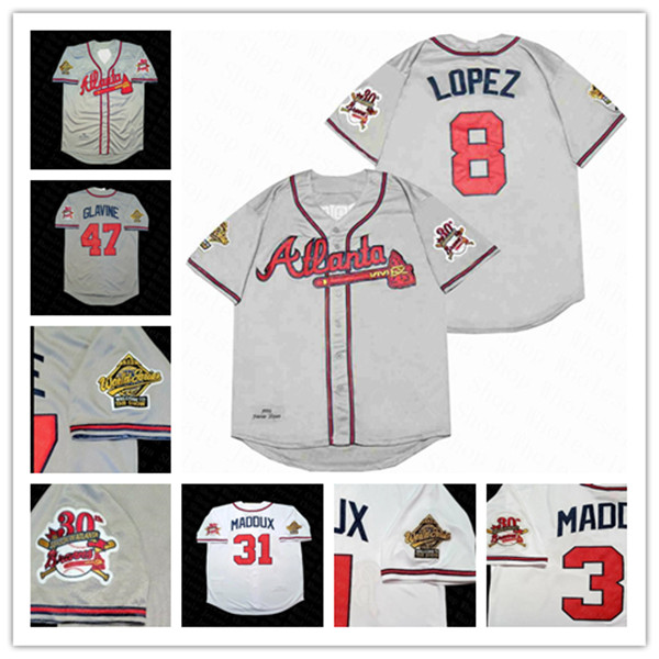 

Custom 1995 Atlanta WS Retro Baseball Jerseys Chipper Jones John Smoltz Bobby Cox Javy Lopez David Justice Tom Glavine John Rocker Maddux STEVE AVERY Ronald Acuna Jr., Man white