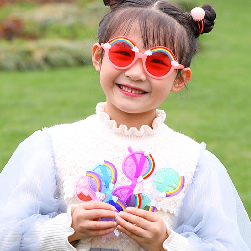 

Sunglasses Kids Girls Boys Brand Round Rainbow Colorful Children's Sun Glasses Fashion Pink Shade Baby Eyewear UV400 2-8 YearsSunglasses