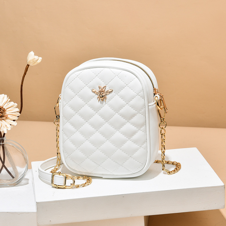 

Trendy New Classic Style Diamond Chain Camera Bag Fashionable Solid Color Shoulder Crossbody Small Square Bags, As pic