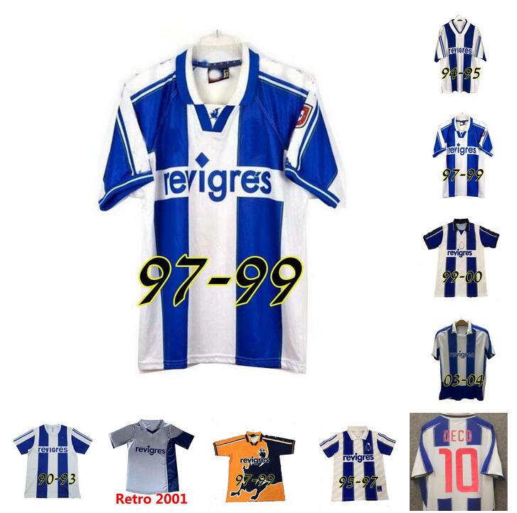 

Porto Retro Soccer Jersey 1994 95 97 99 2001 03 04 Cup Final home away Men DECO finals Vintage Football Shirt Kits Blue yellow classic Uniform McCARTHY DERLEI