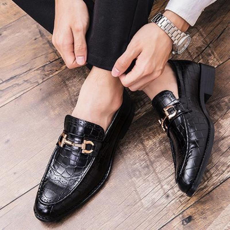 

Brogue Men Shoes 2022 New PU Leather Casual Business Shoes Fashion Dress Classic Comfortable Slip on Spring Autumn Loafer Round Toe, Color 1