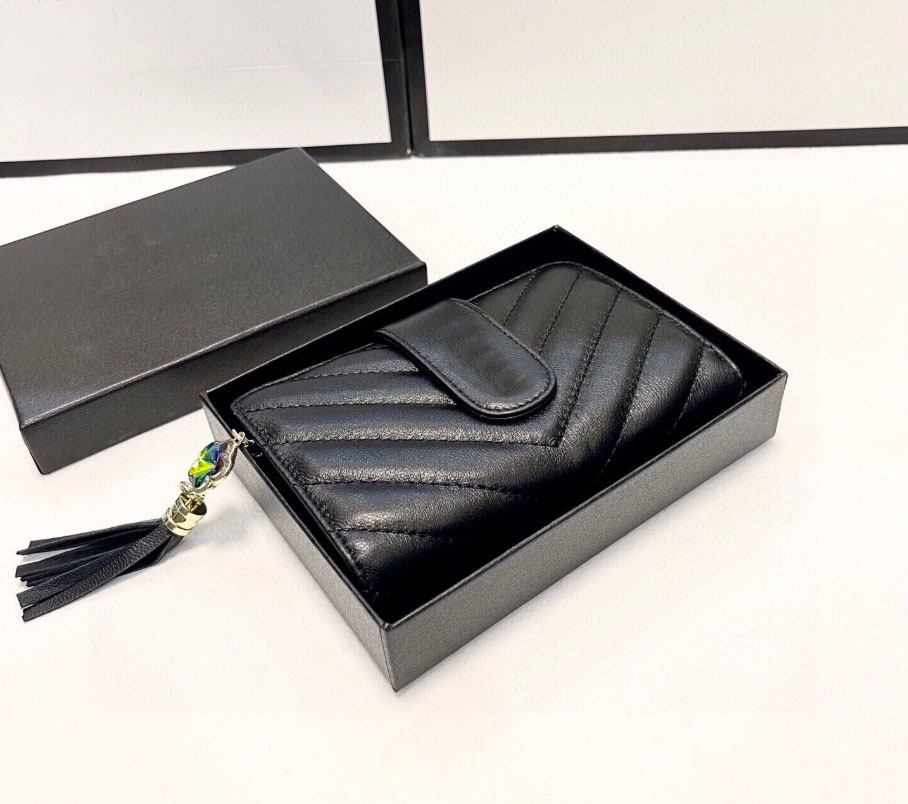 

Fashion Handbags Leather Women Wallet Designer Bag New Arrival Handbag Top Quality Black Purses Card Holder with Gift Box Size 15cm*10cm