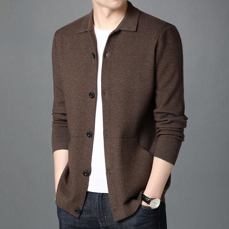 

Men's Sweaters Brand Thick Warm Winter Zipper Turtleneck Cardigan Men Clothing Fashion Casual Cashmere Comfortable Merino Wool Sweater Coat, Y7723-brown