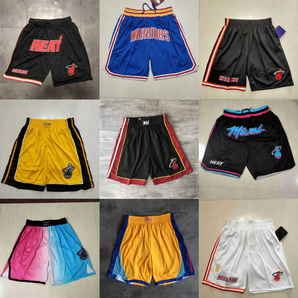 

Golden State''Warriors''men Miami''Heat''men Throwback Basketball Shorts pocket, Color