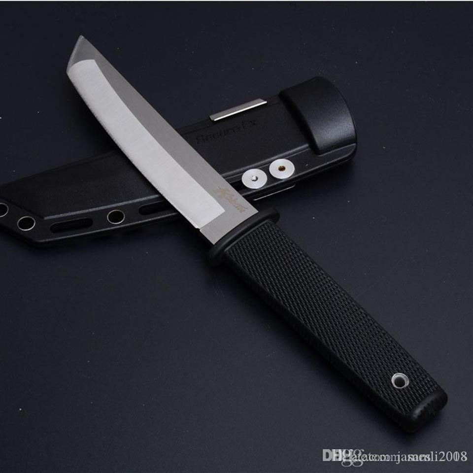 

New Arrival Cold Steel 17T KOBUN Survival Stright knife Tanto Point Satin Blade Utility Fixed Blade Knives Hunting Tools2597